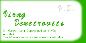 virag demetrovits business card